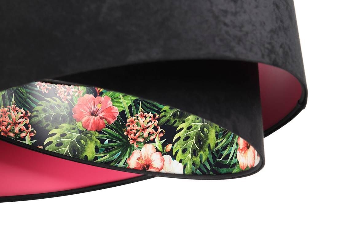 Hängeleuchte rund Ø 50 cm Stoff Velours Optik Tropical E27