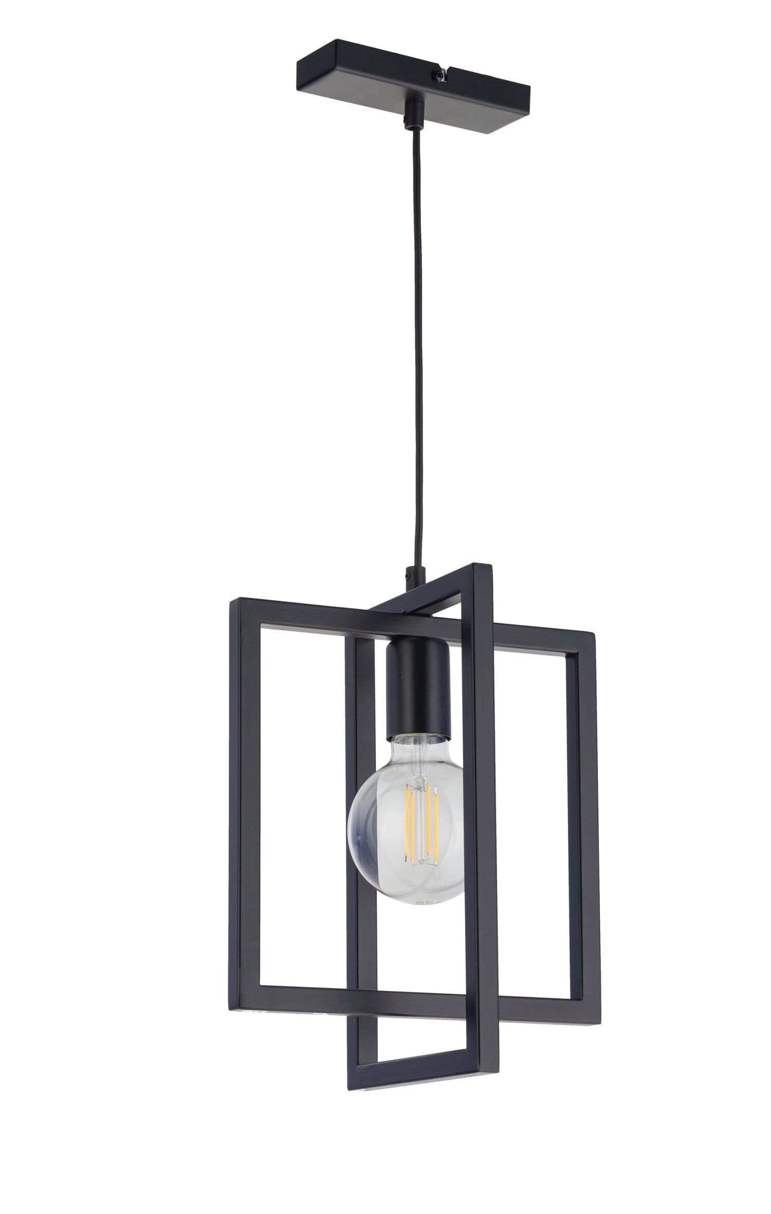 Metall Hängelampe Schwarz bis 0,8 m hängend E27 elegant