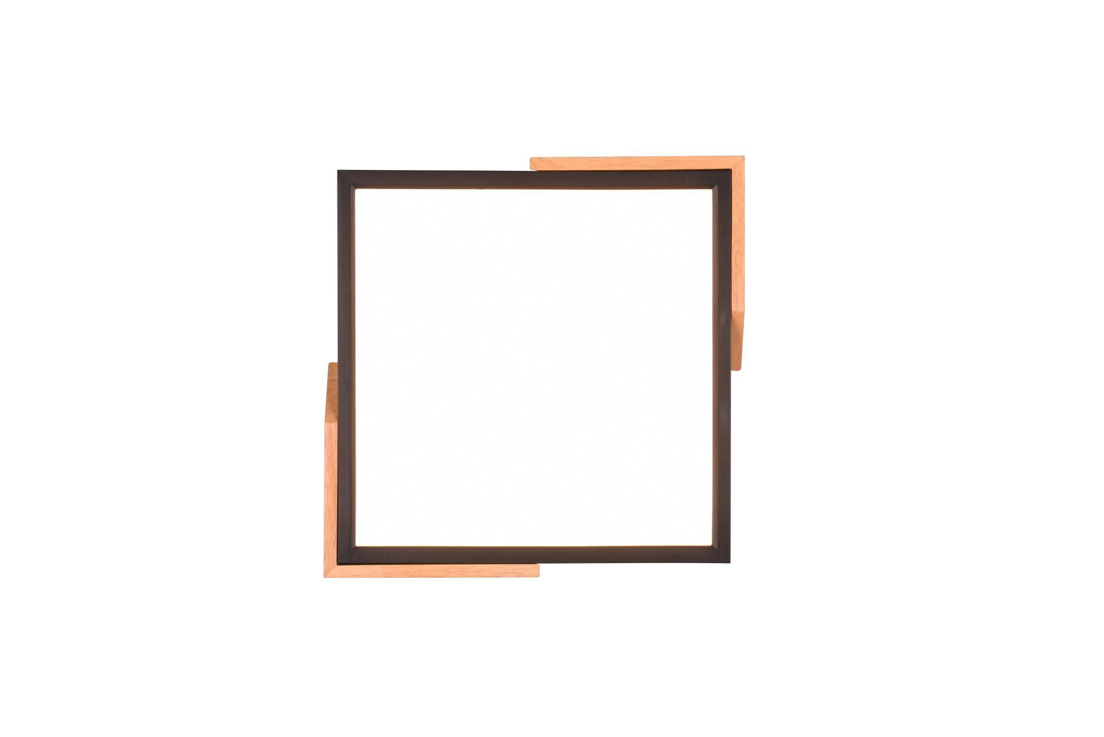 LED Deckenleuchte Holz 2400 lm B:31,5 cm Schwarz Natur Weißes Brett