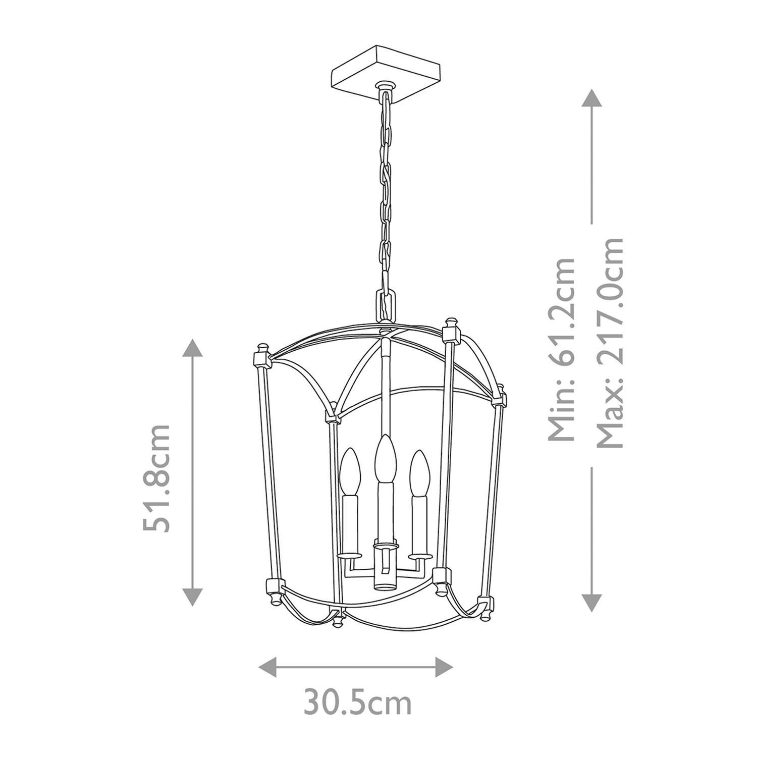 Hängeleuchte Metall E14 B: 30,5 cm H: max. 217 cm ZENOR