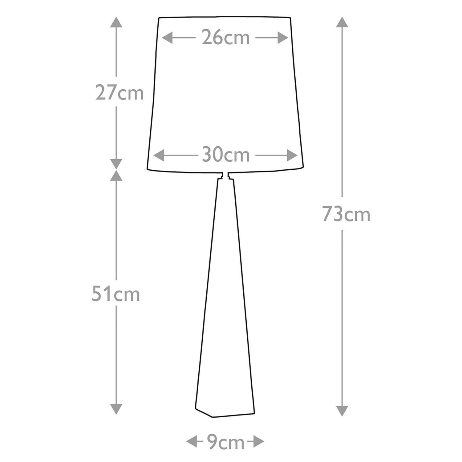 Tischleuchte groß 79 cm hoch E27 Modern Metall Stoff
