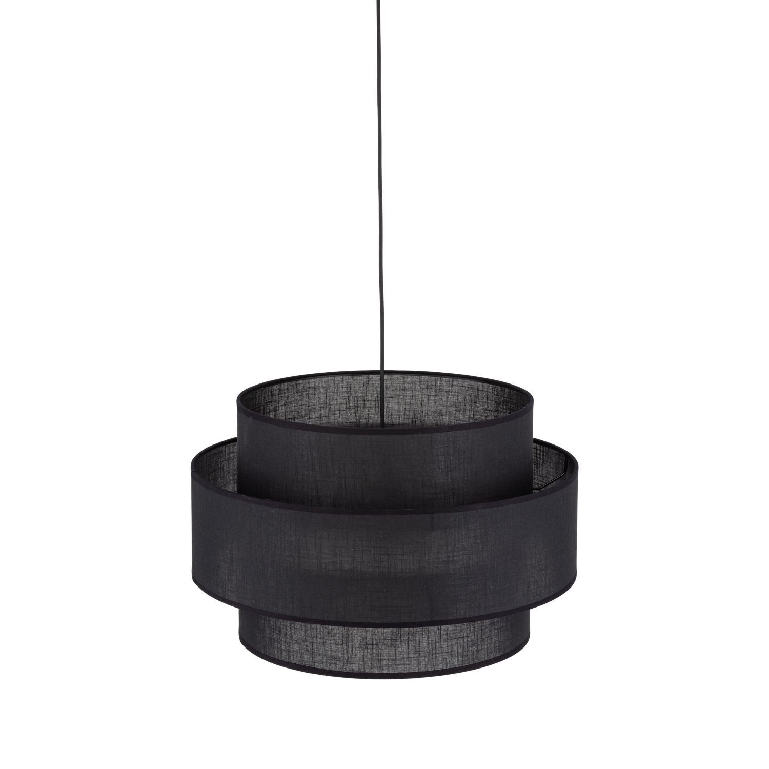 Pendelleuchte Schwarz Stoff Ø 50 cm H: max. 160 cm 3x E27 Leuchter, Lampe, Klebeband