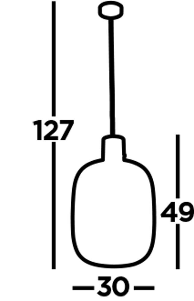 Hängeleuchte Rauchglas E27 D: 30 cm H: max. 120 cm Grau