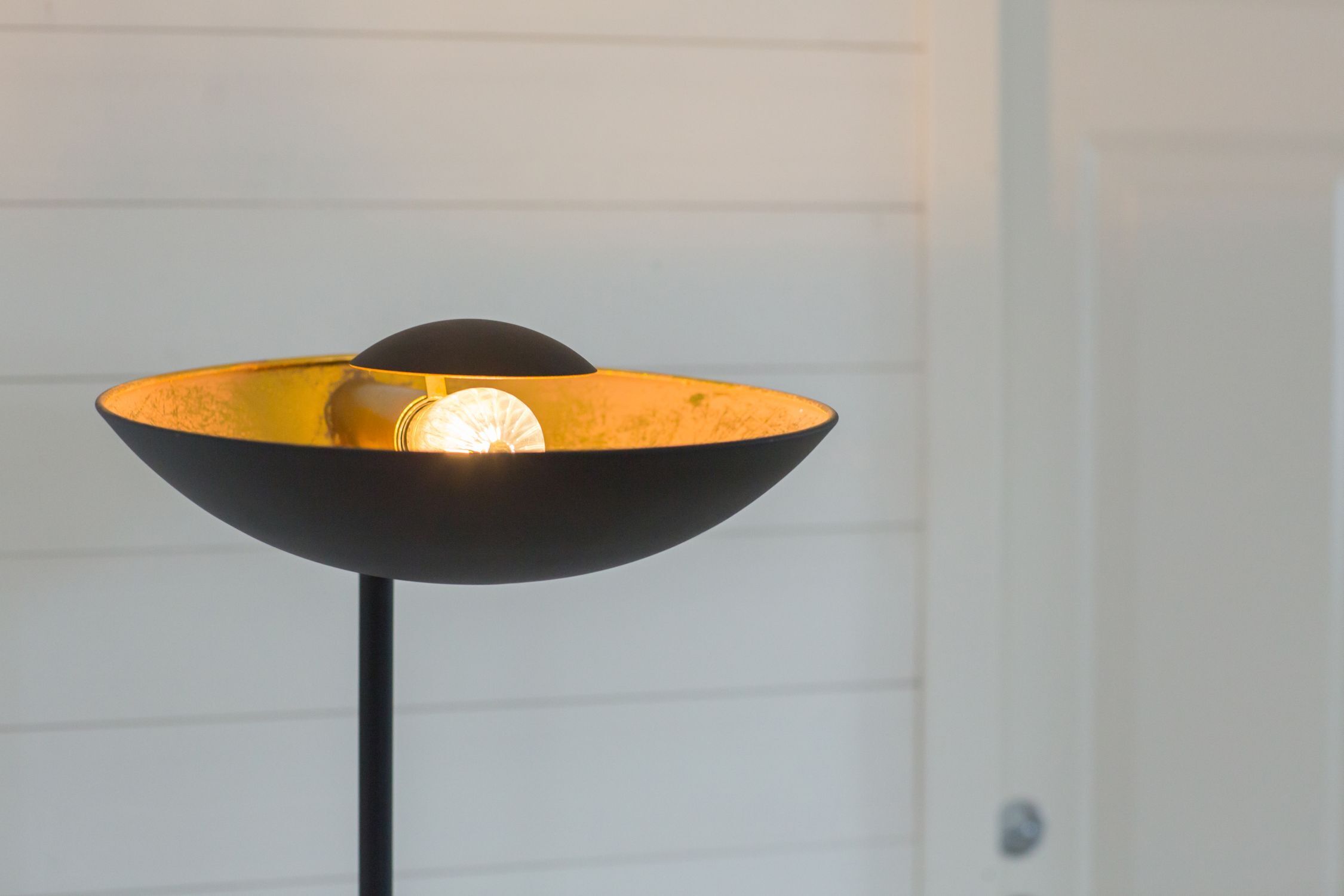 Stehlampe Metall 171 cm in Schwarz Gold E27 ANJA Lampe
