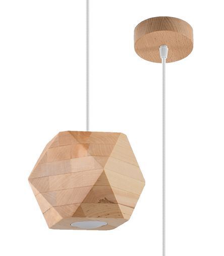 Hängelampe Holz geometrisch klein GU10 wohnlich ALBALI