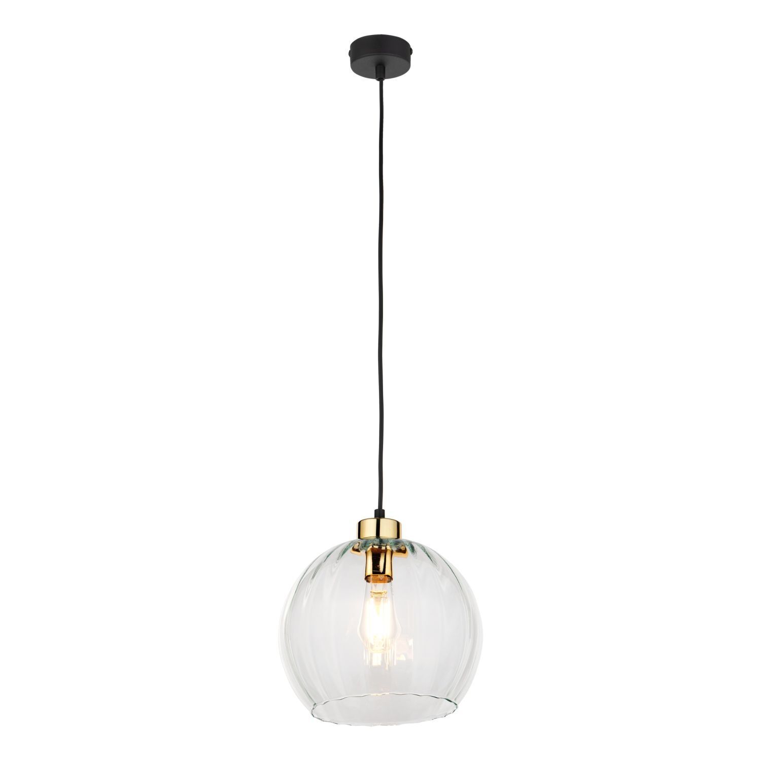 Pendelleuchte rund Glas Ø 25 cm höhenverstellbar E27 Lampe, Leuchte, Kronleuchter