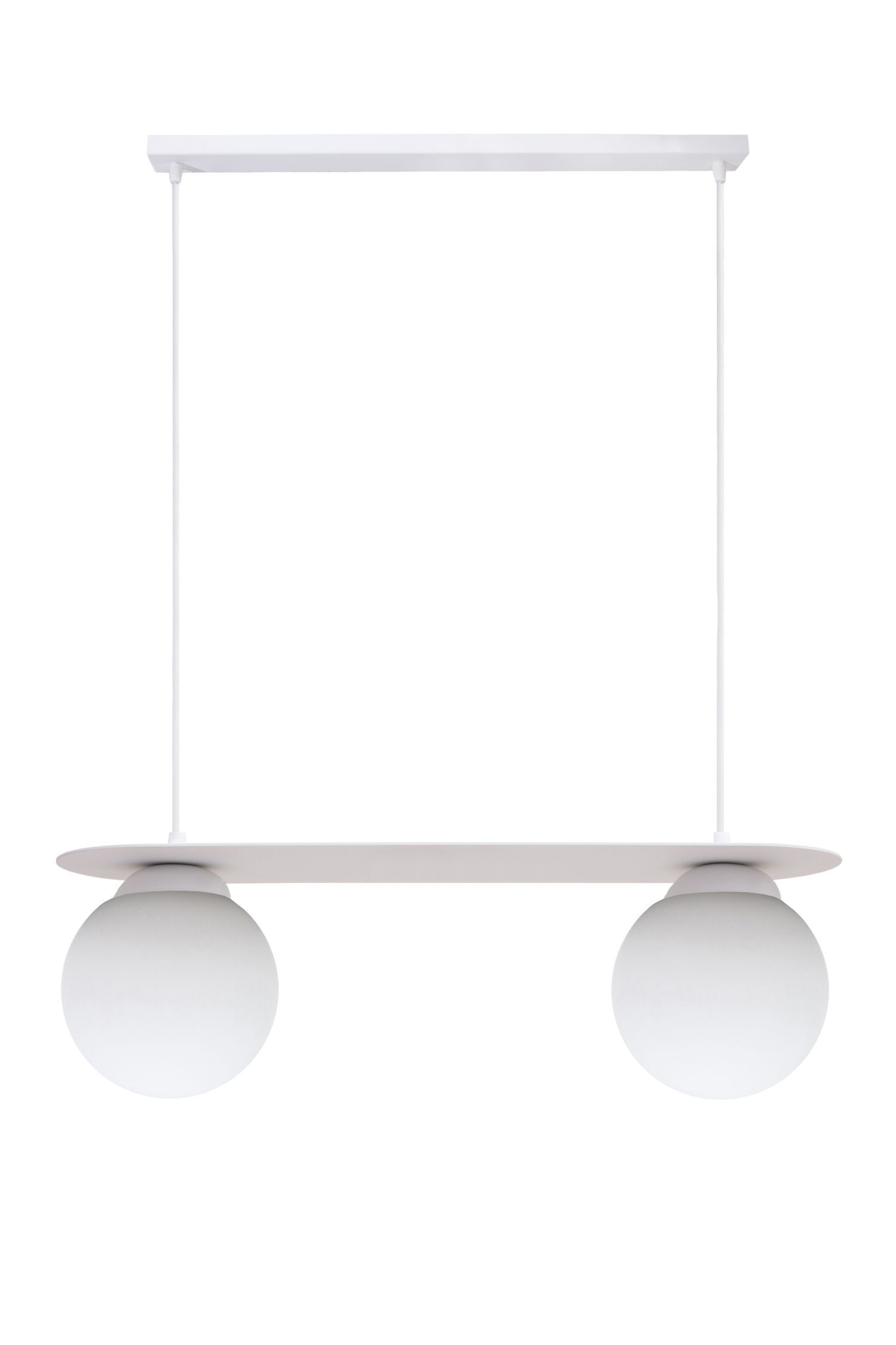 Hängelampe 2-flammig Glaskugeln Weiß 50 cm E27 blendarm