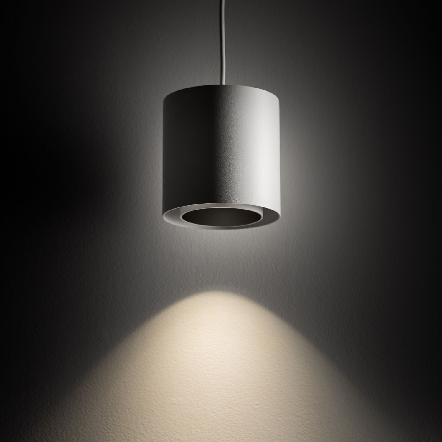 Runde Pendelleuchte Metall GU10 bis 10 W Ø13 cm Weiß