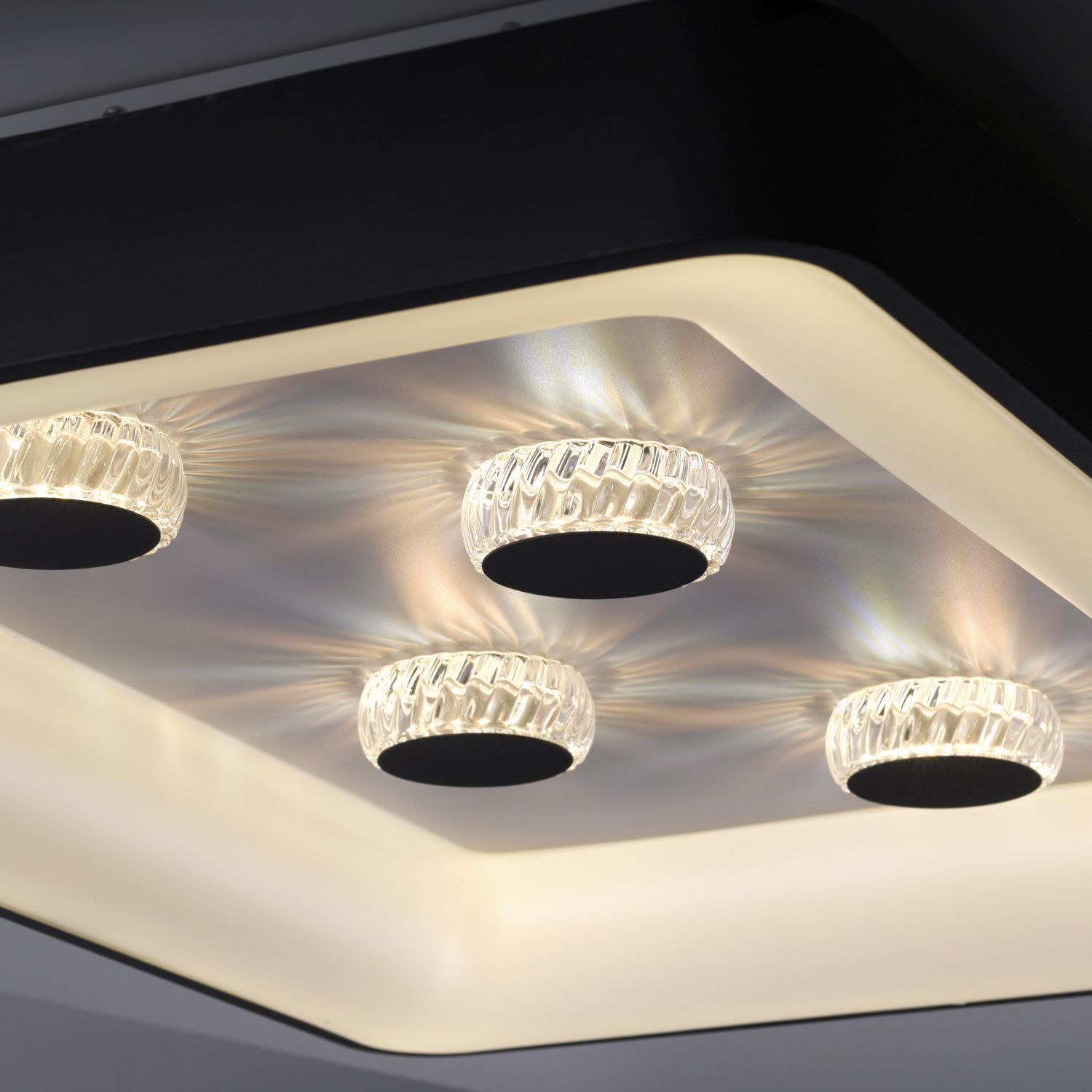 LED Deckenleuchte Schwarz 2700-5000 K 6295 lm dimmbar