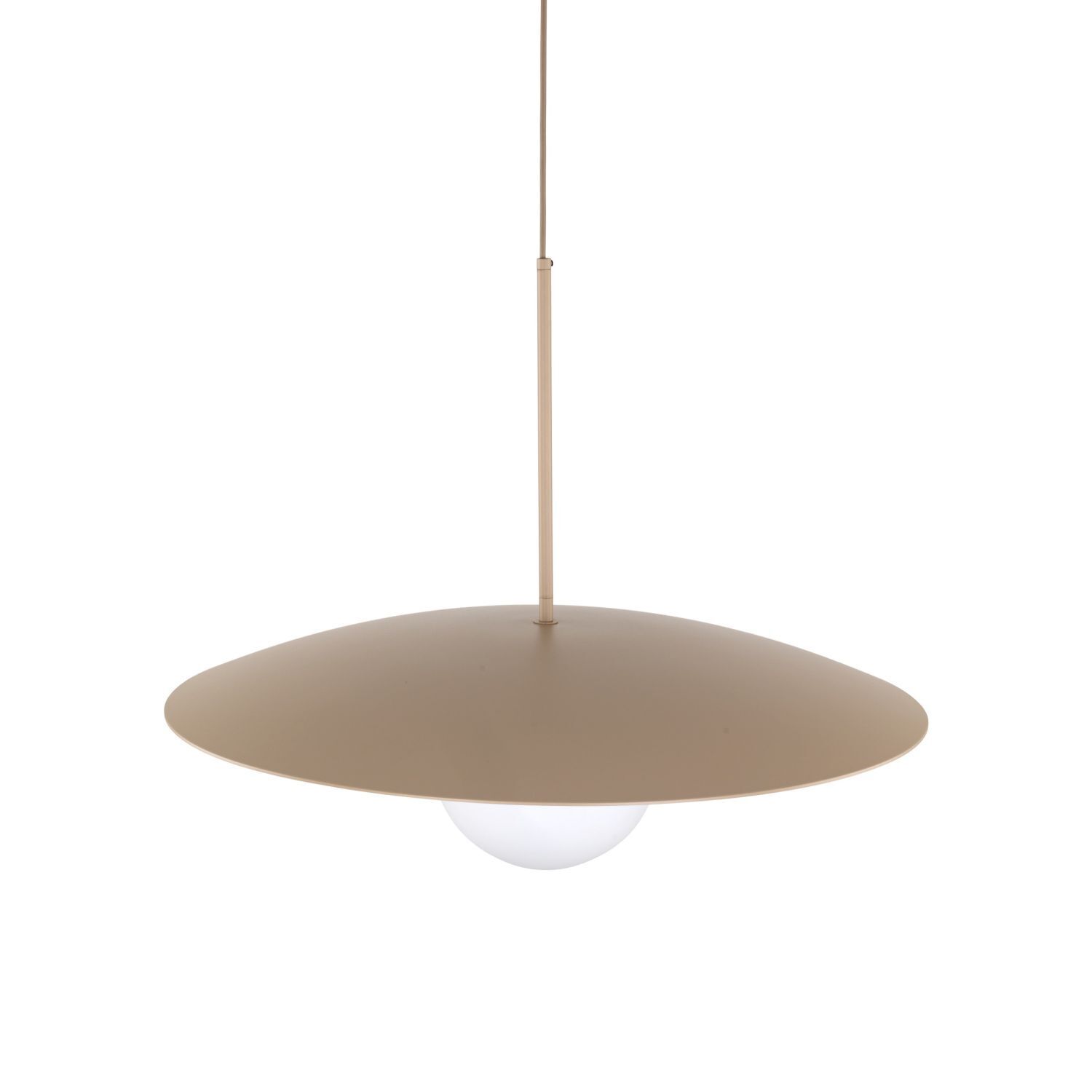 Hängelampe Glasschirm Metall rund Ø65 cm E27 Sandgrau Lampe, Kronleuchter