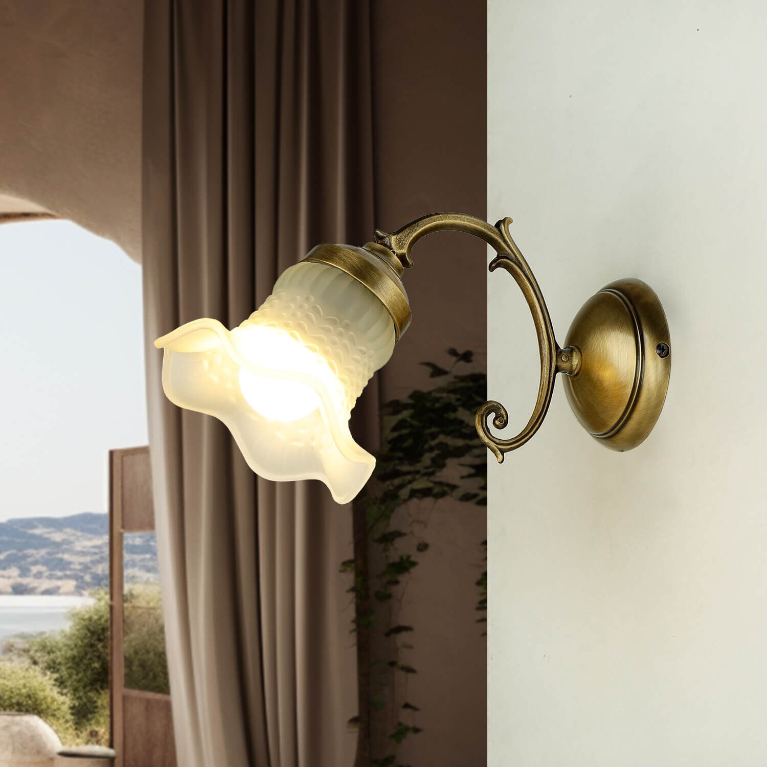 Licht-Erlebnisse Bankerleuchte Aus Echt-Messing – 35 Cm Hoch, E27, Zugschalter, Jugendstil-Tischlampe Fürs Büro