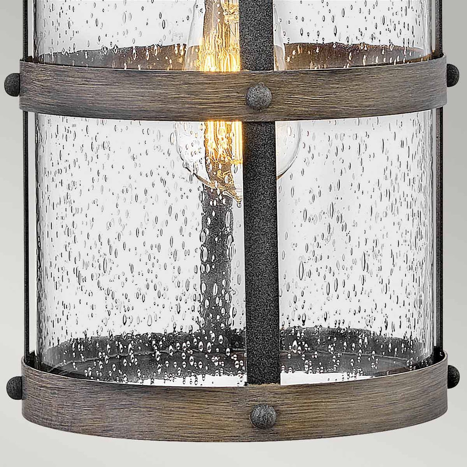 Wandleuchte außen Vintage E27 IP44 43,6 cm hoch Alu Glas