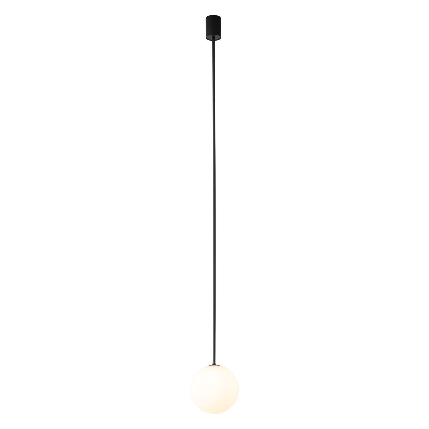 Hängeleuchte Glas Kugel G9 Ø 16 cm Schwarz Weiß