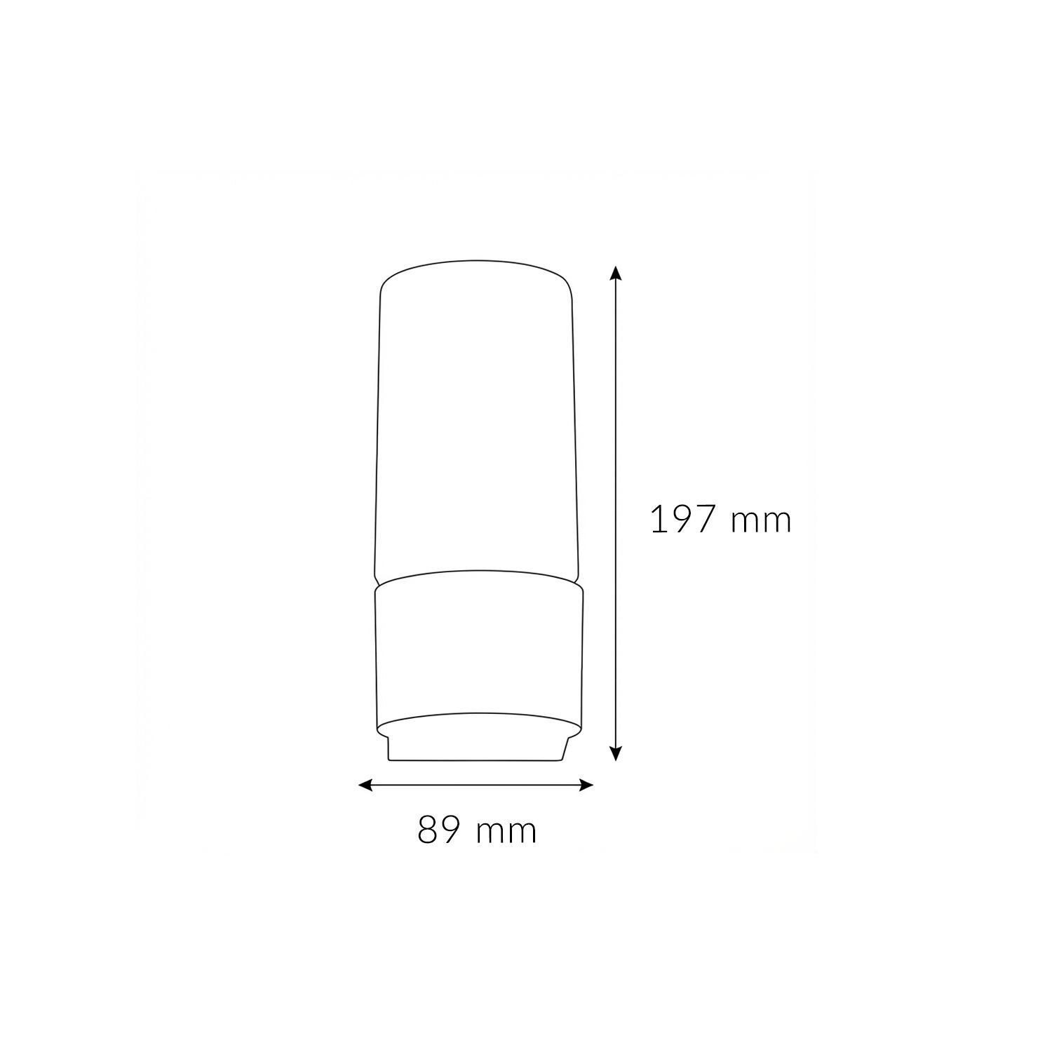 Trichter, Zylinder, Maßangaben, 1987, Dimensionen