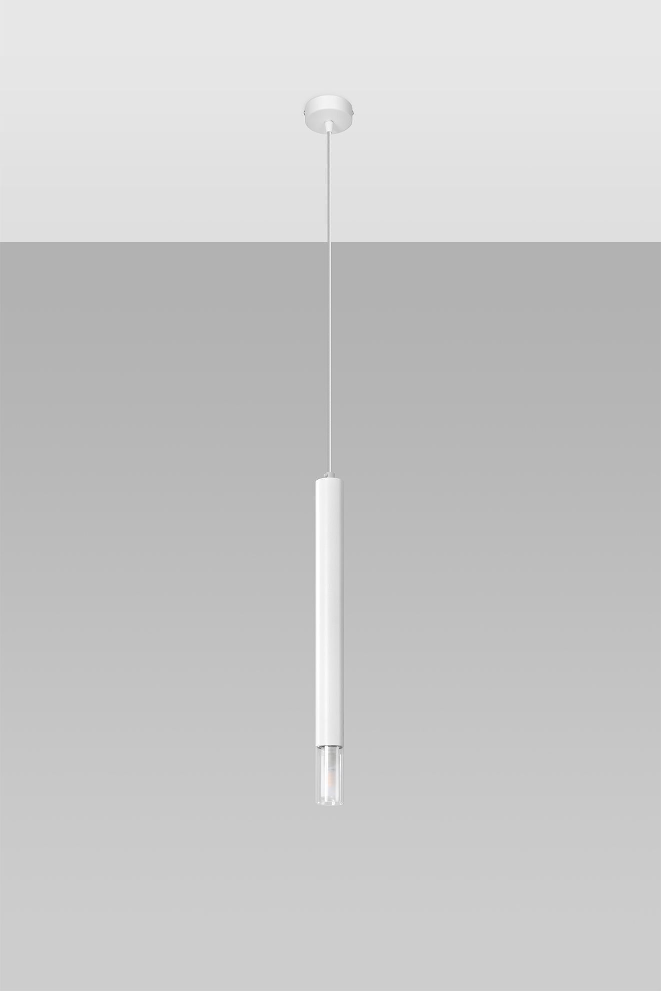 Hängelampe schmal Ø 4 cm Metall Glas G9 Zylinder Modern