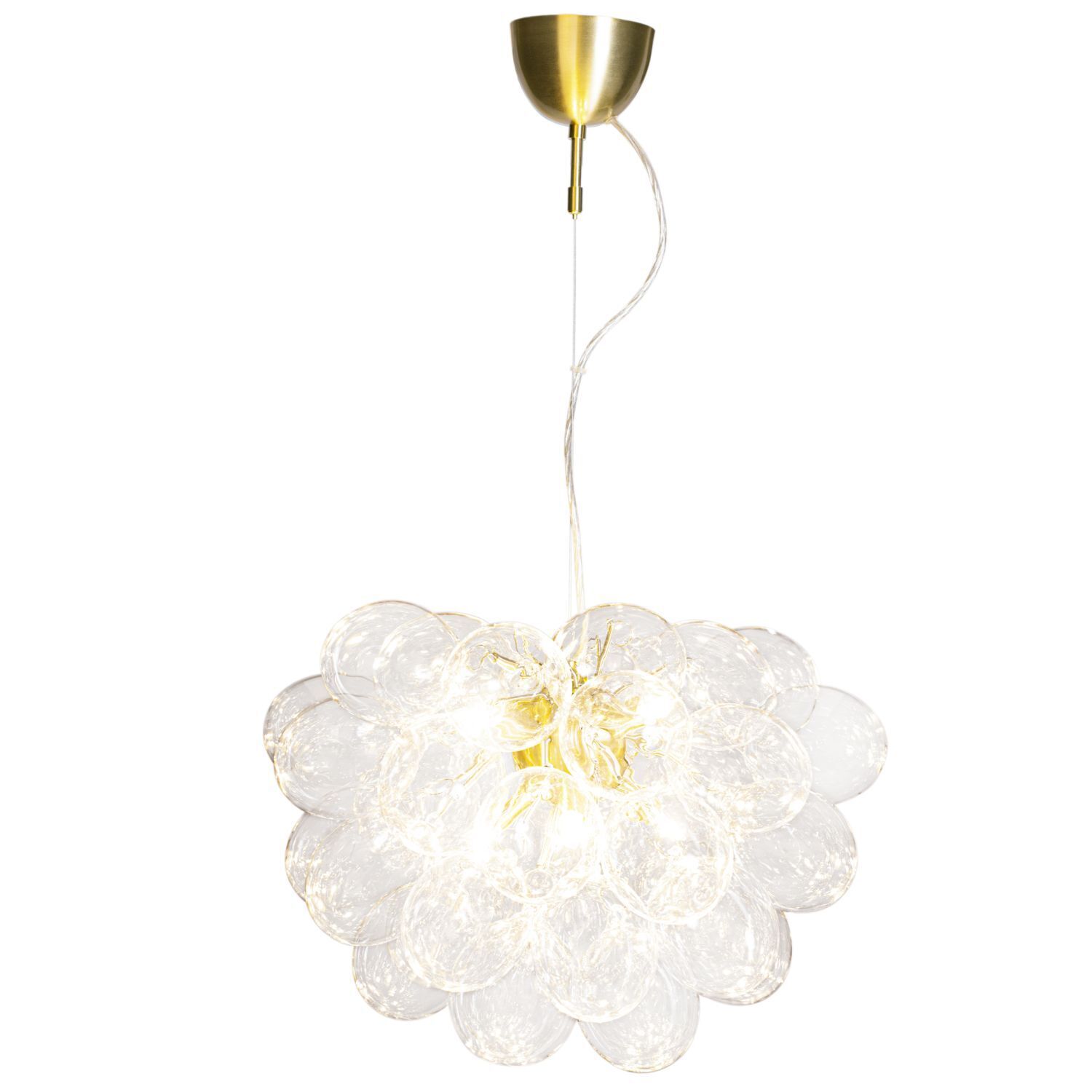 Hängelampe Glas Metall B: 50 cm H: max. 120 cm in Gold