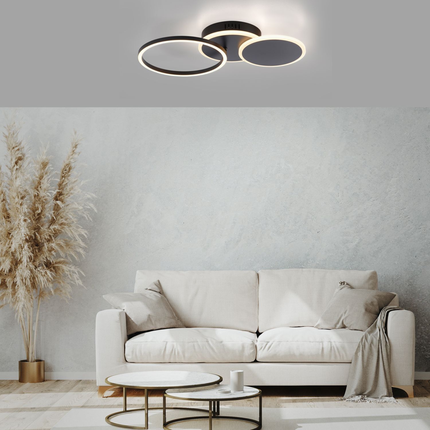 LED Deckenlampe Schwarz Metall warmweiß 26 W beweglich Wohnzimmer, Zimmer, Couch, Dekoration für Zuhause, Deckenleuchte