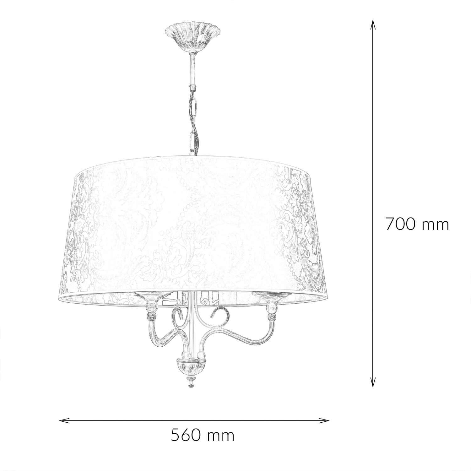 Stoff Hängeleuchte mit Barock Motiv GANARA Lampe