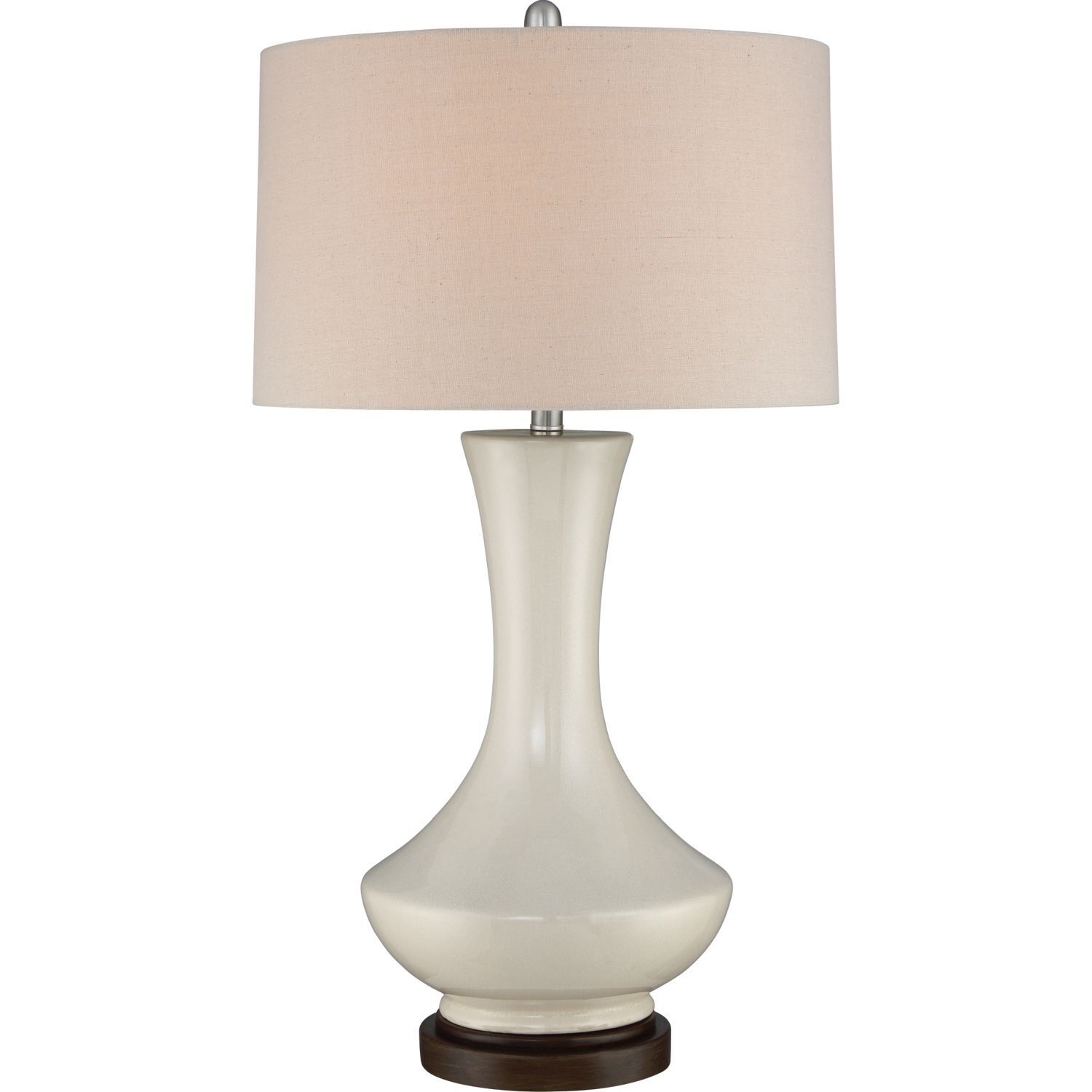 Tischlampe Weiß Retro Metall Stoff 80 cm hoch E27
