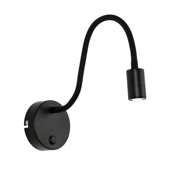 Wandleuchte, Wandleuchte Wandmontage, Flexarm, LED-Leuchte, Schwarz