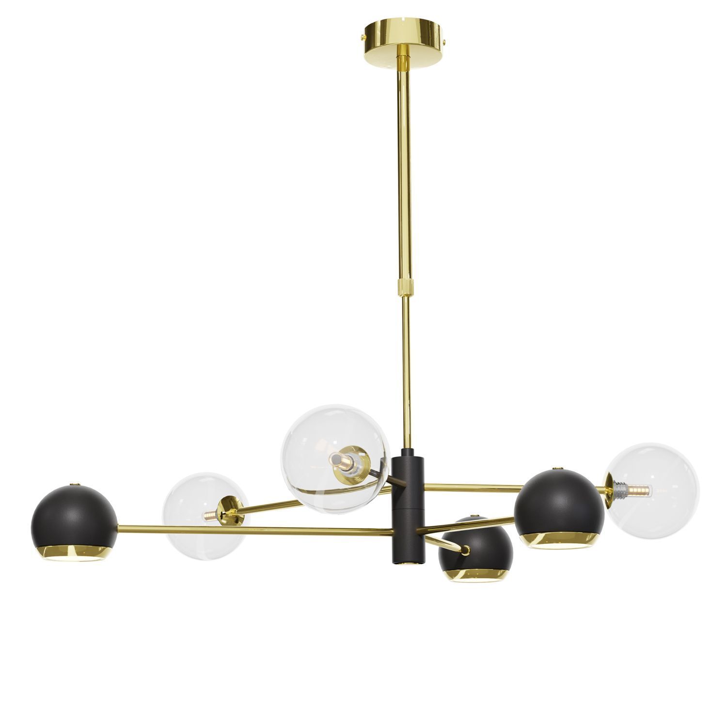 Deckenleuchte Modern in Gold Schwarz G9 GU10 94 cm lang