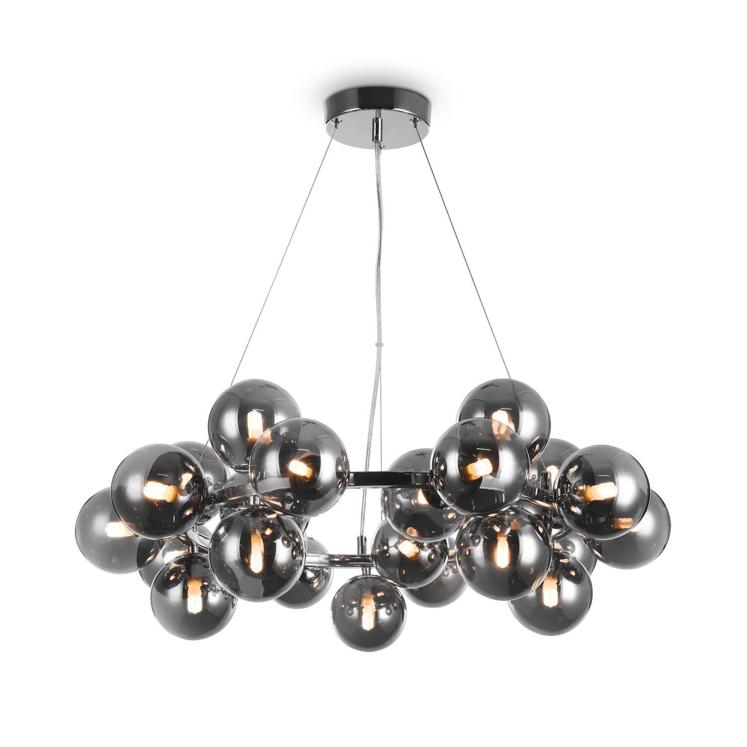 Hängeleuchte Metall Rauchglas G9 69 cm breit Modern
