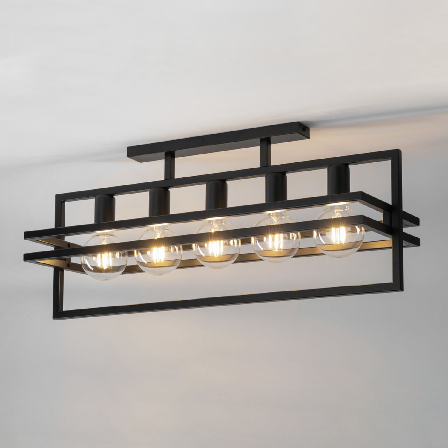 Deckenlampe Mehrflammig Schwarz Metall E27 stylisch