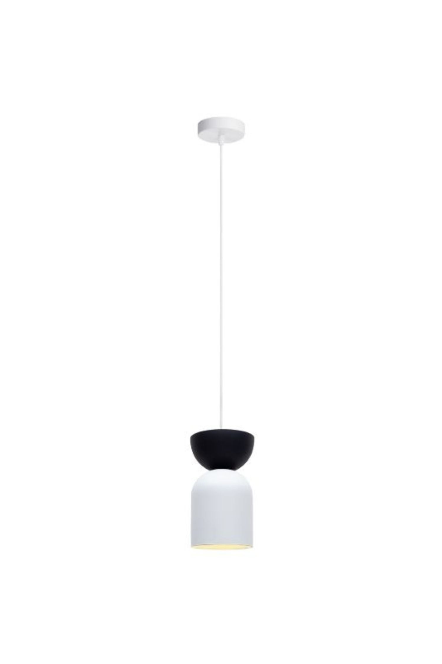 Minimalistische Hängelampe Weiß Schwarz E27 Ø11 cm rund
