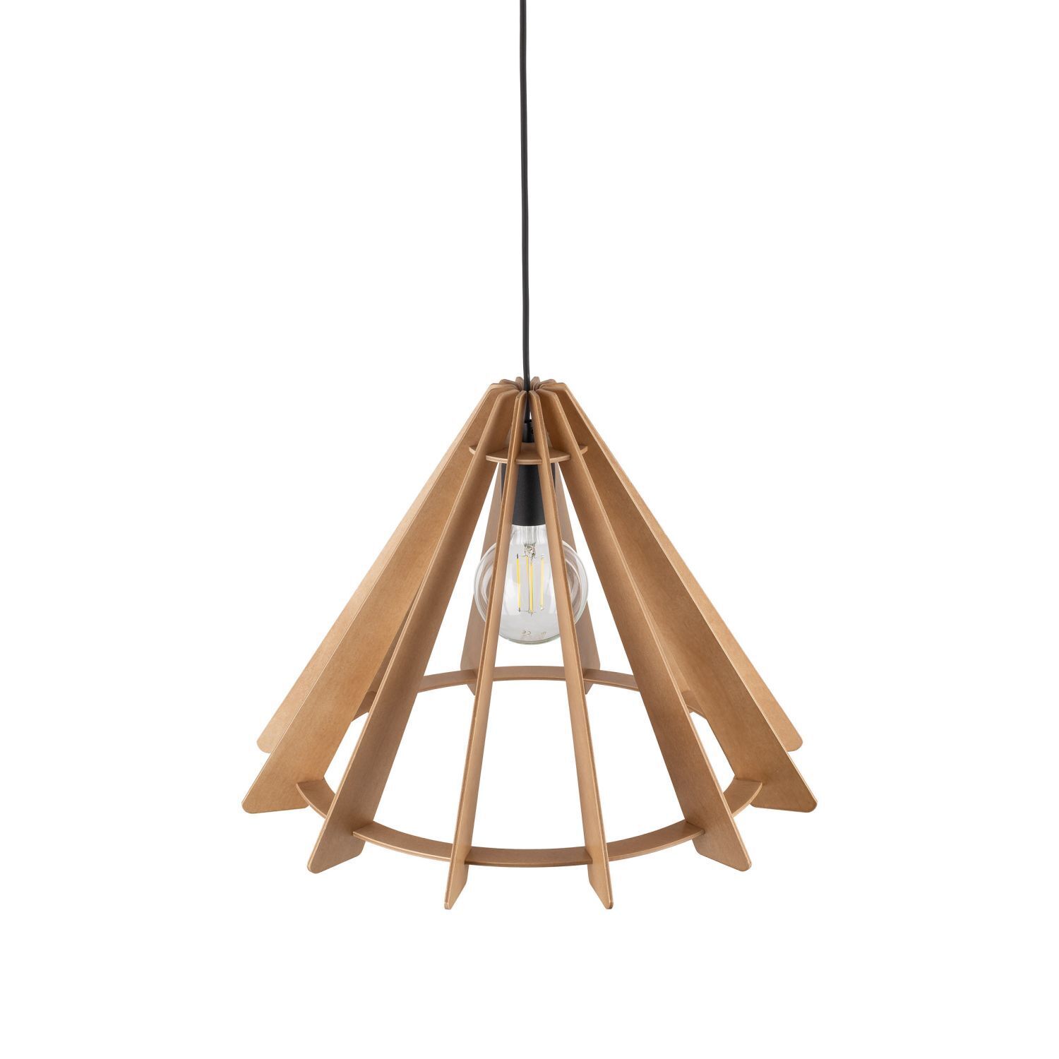 Hängeleuchte Holz E27 Ø 50 cm H: max. 160 cm verstellbar