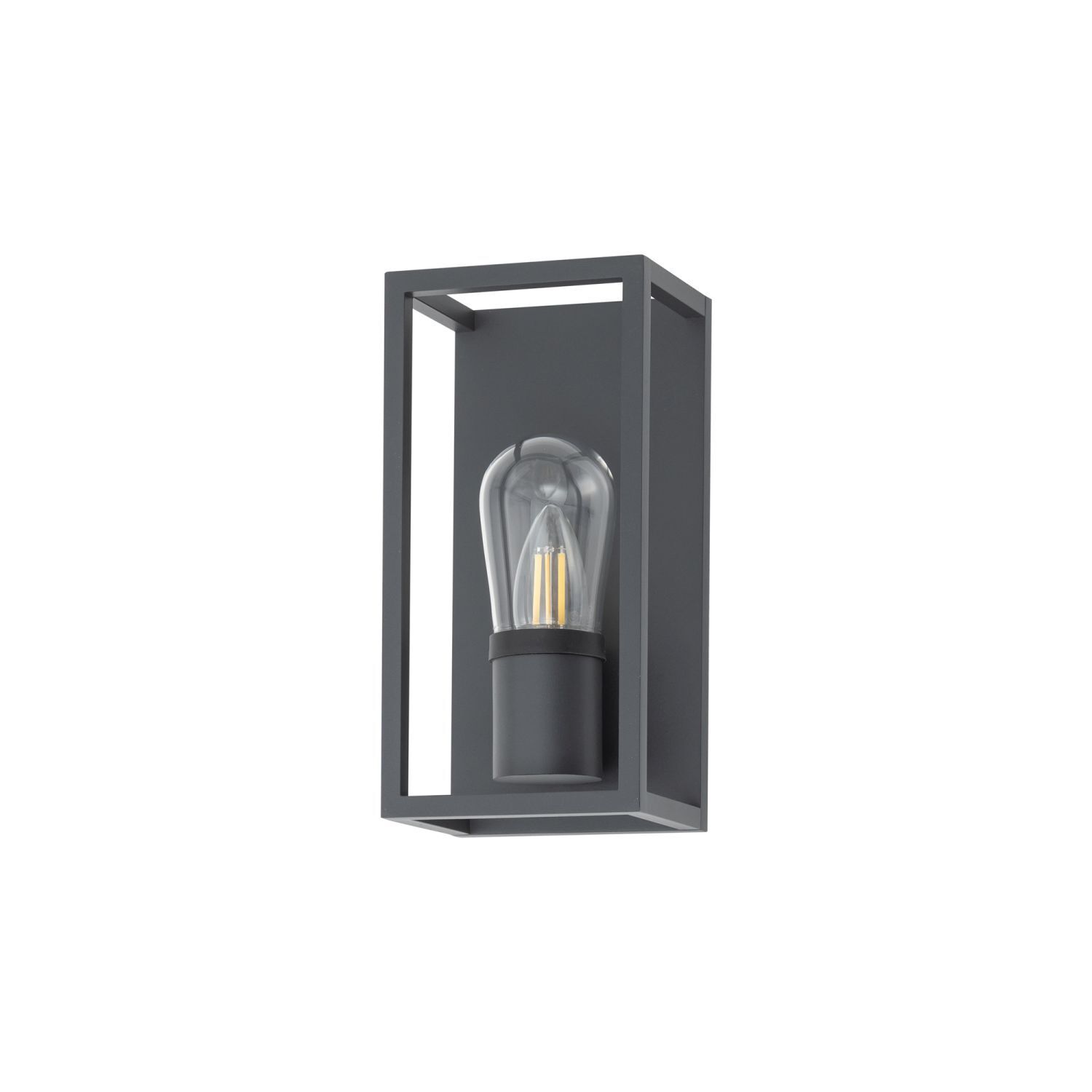 Außenwandleuchte Grau IP54 E14 Glas Aluminium Modern