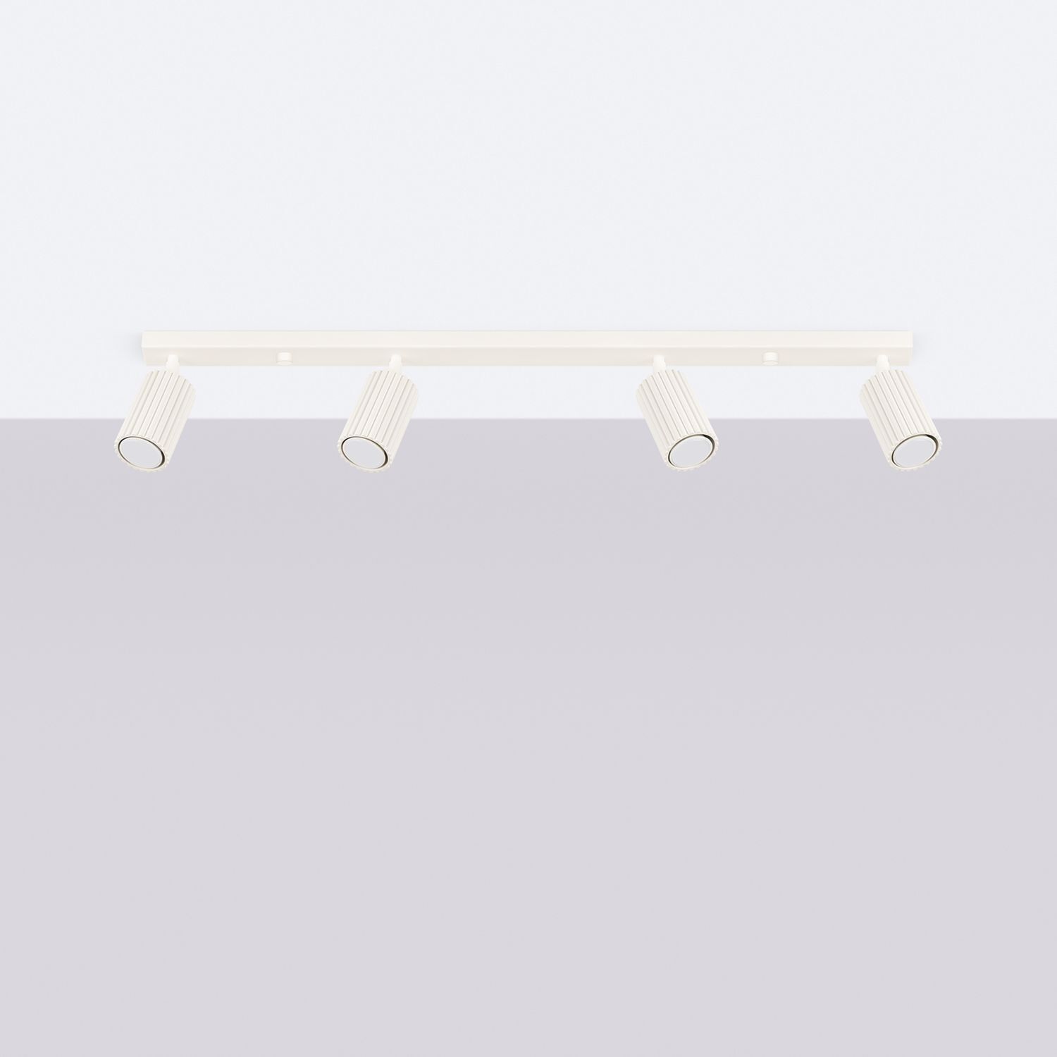 Moderner Deckenstrahler 4-flammig GU10 B: 81 cm in Creme