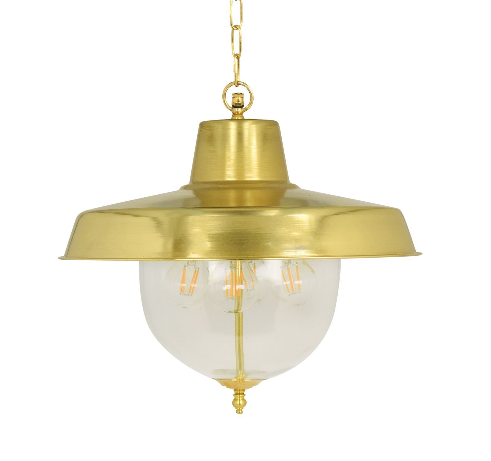 Außenleuchte Echt-Messing Glas E27 IP43 Ø 41 cm rund