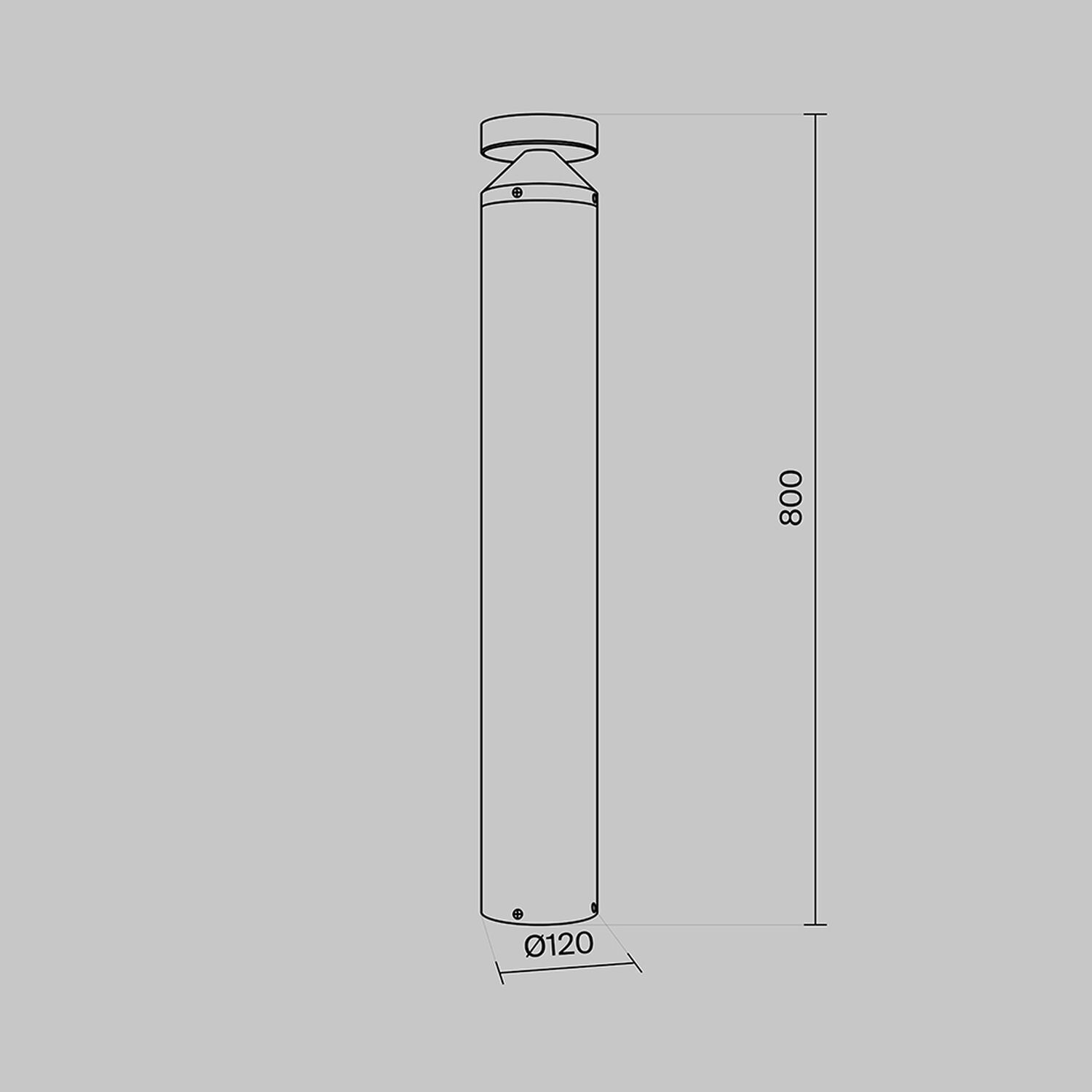 LED Pollerleuchte Aluminium IP65 300 lm 80 cm hoch rund