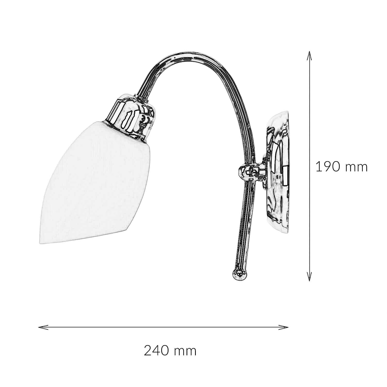Badlampe Chrom Echt-Messing E14 rostfrei ISMENE