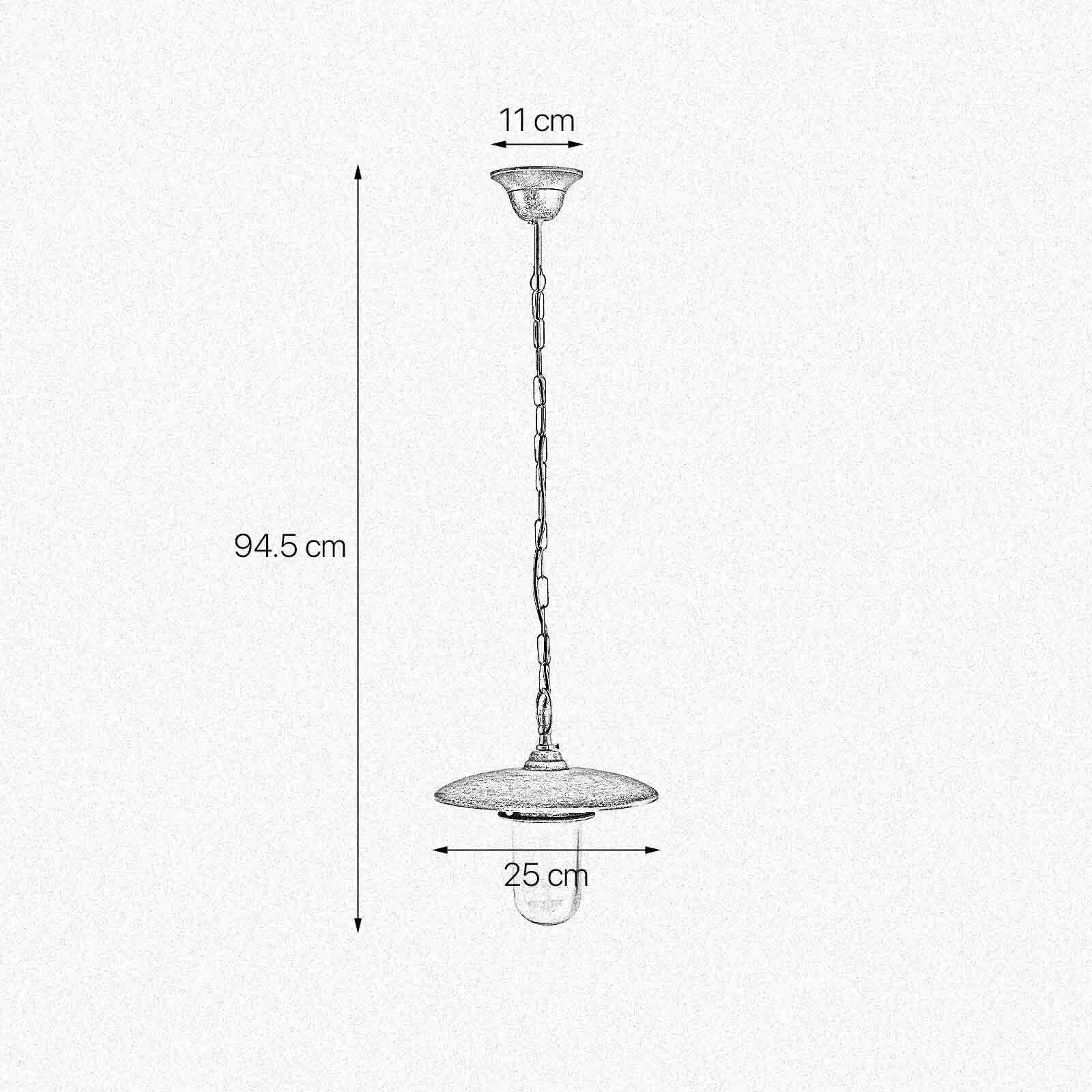 Pendelleuchte außen IP44 Messing Glas E27 Ø 25 cm
