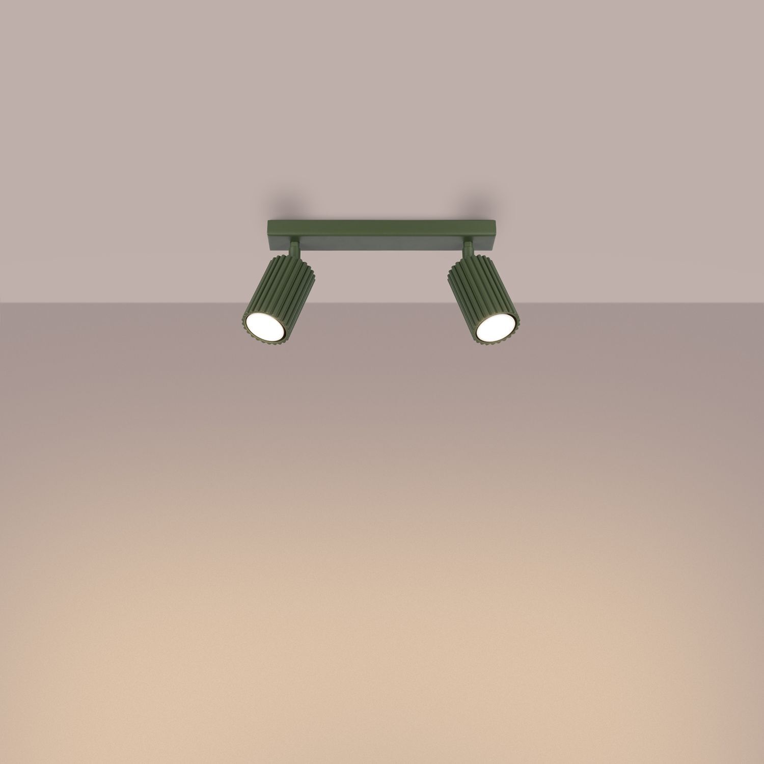 Deckenstrahler 2-flammig B: 30 cm klein schwenkbar GU10 Grün