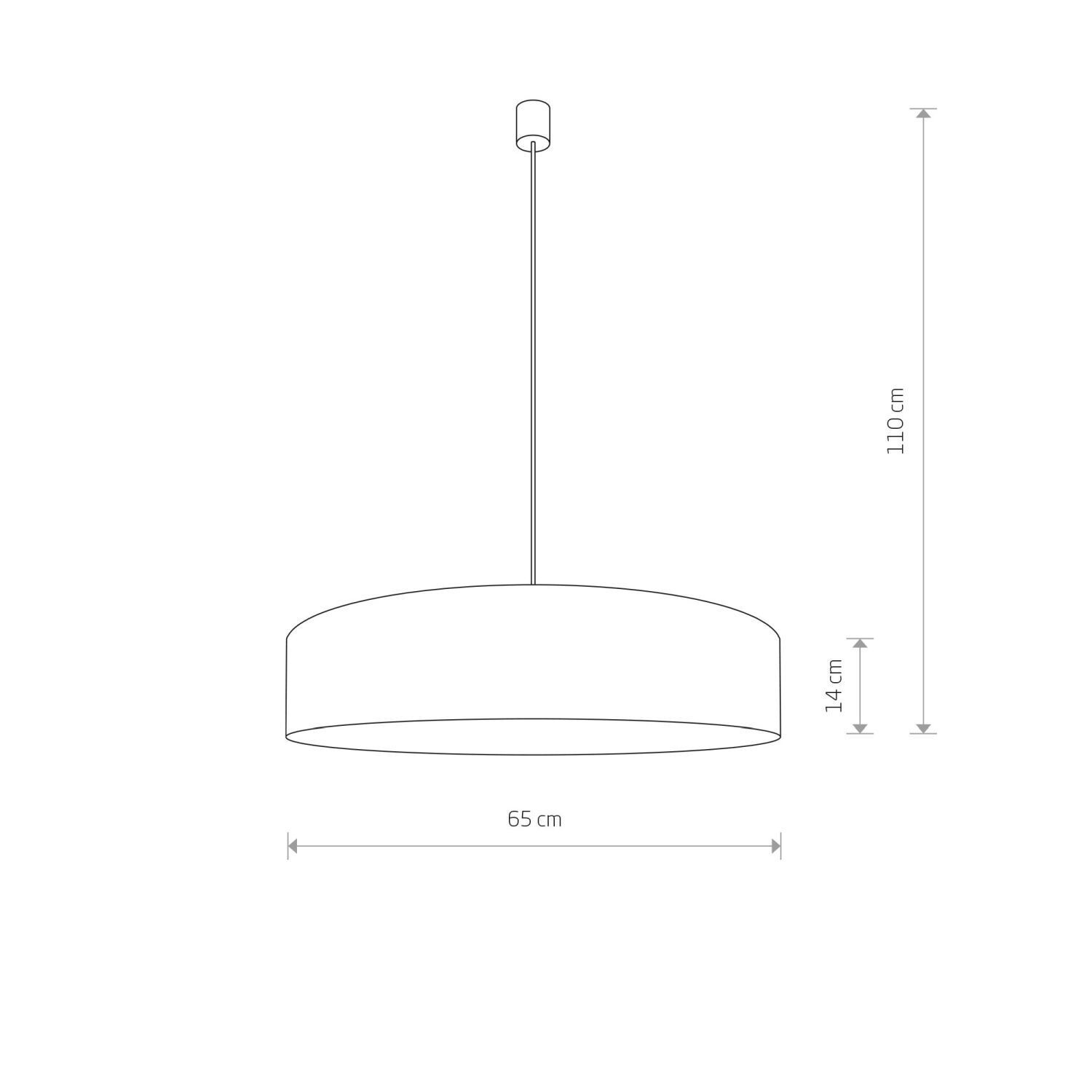 Hängelampe SELINA Grau 3-flmg Wohnzimmer Lampe pendant light, ceiling lamp, drum shade, 65cm, 110cm height