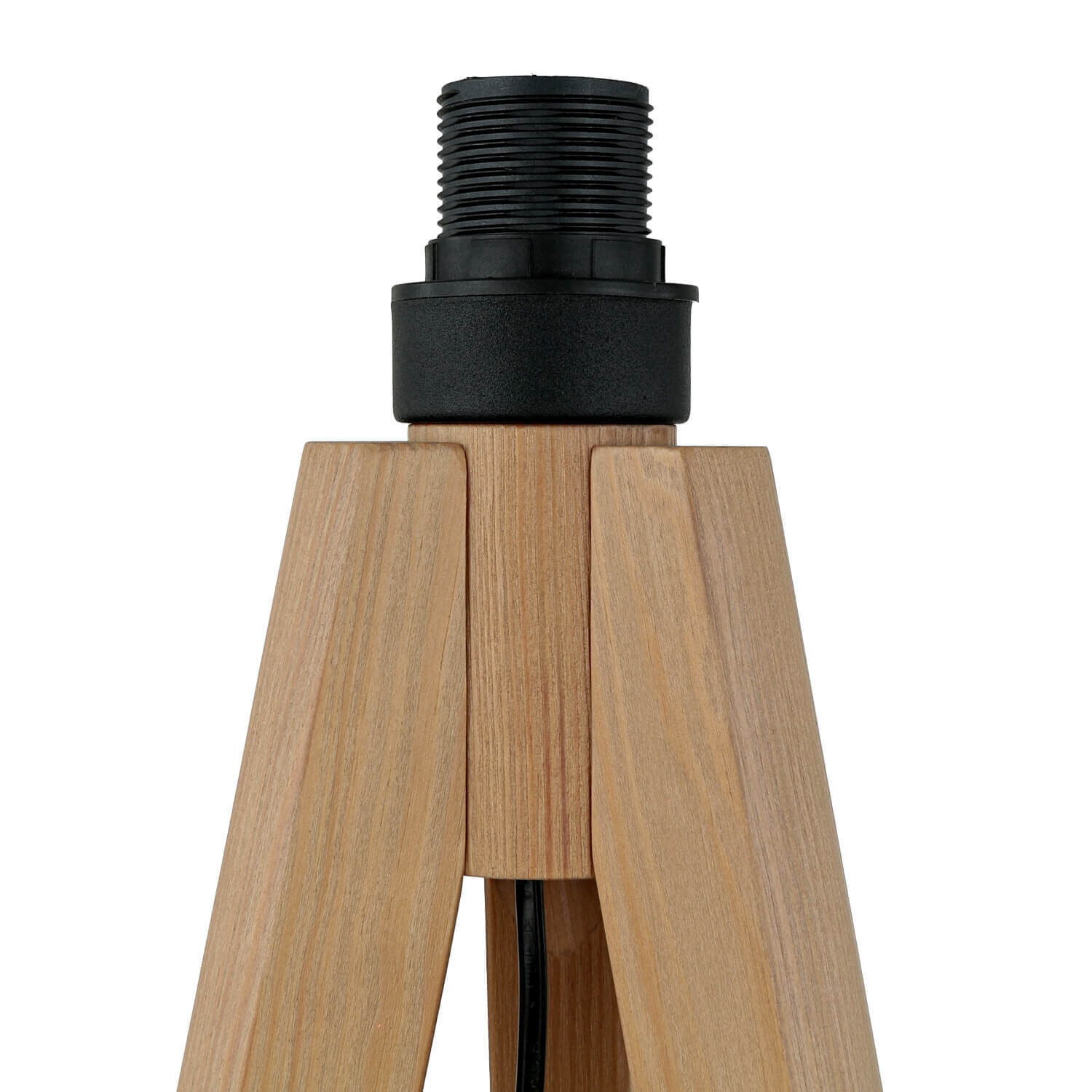 Stehleuchte klein 145 cm Dreibein E27 Stoff Holz Wohnzimmer Stativ, Mobiliar