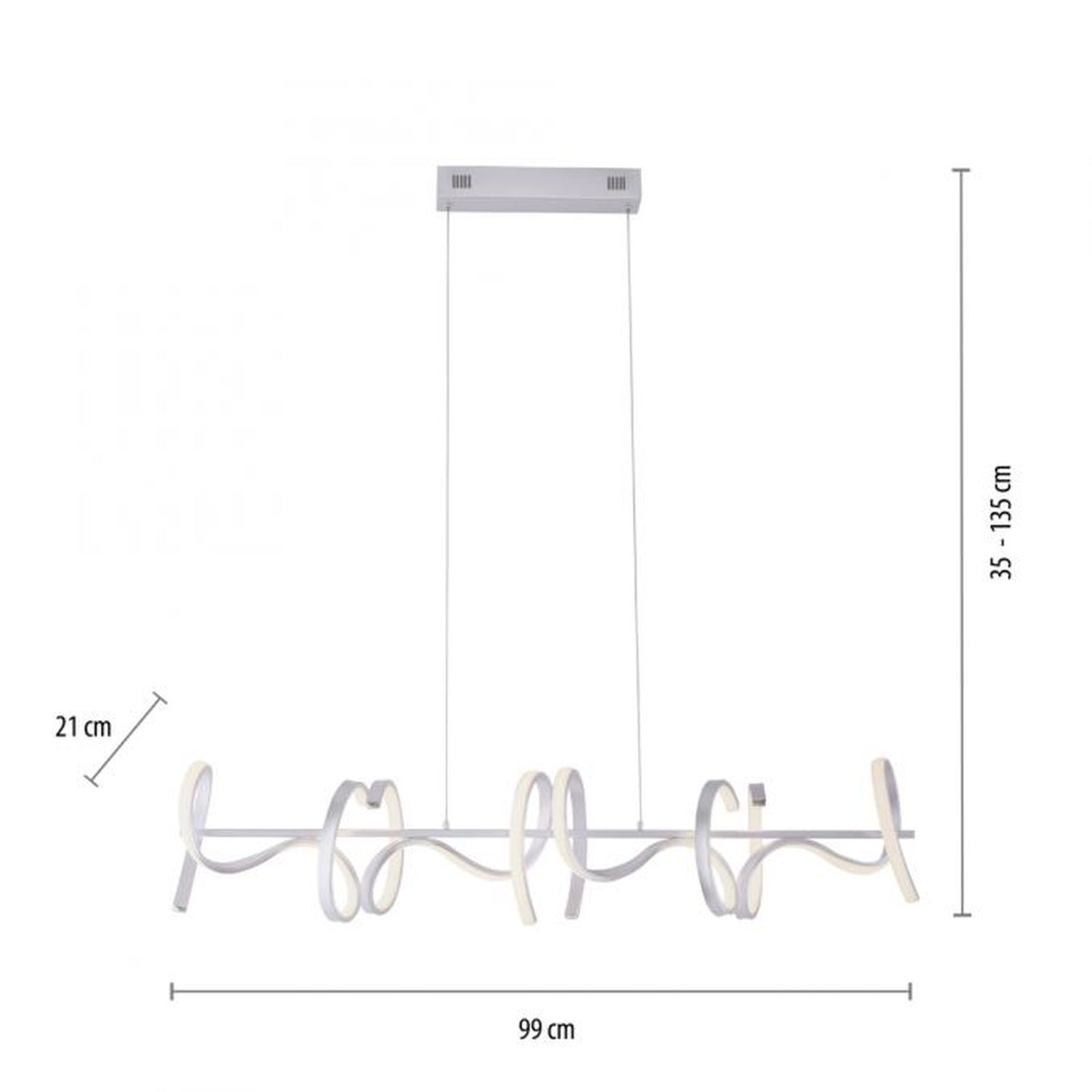 LED Pendelleuchte dimmbar Weiß 10 W 1330 lm L:99 cm