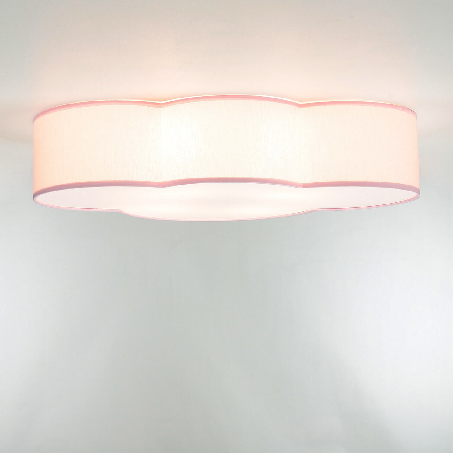 Wolkenlampe Rosa Stoff 62 cm lang 4x E27 Baby Kinder