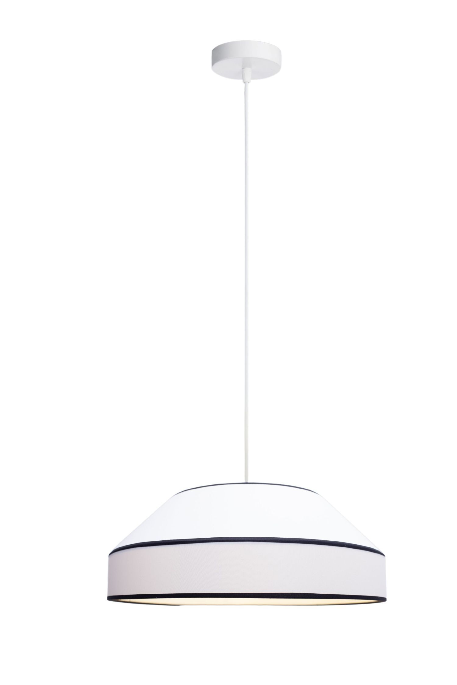 Runde Pendelleuchte Baumwolle wohnlich Weiß E27 B:45 cm