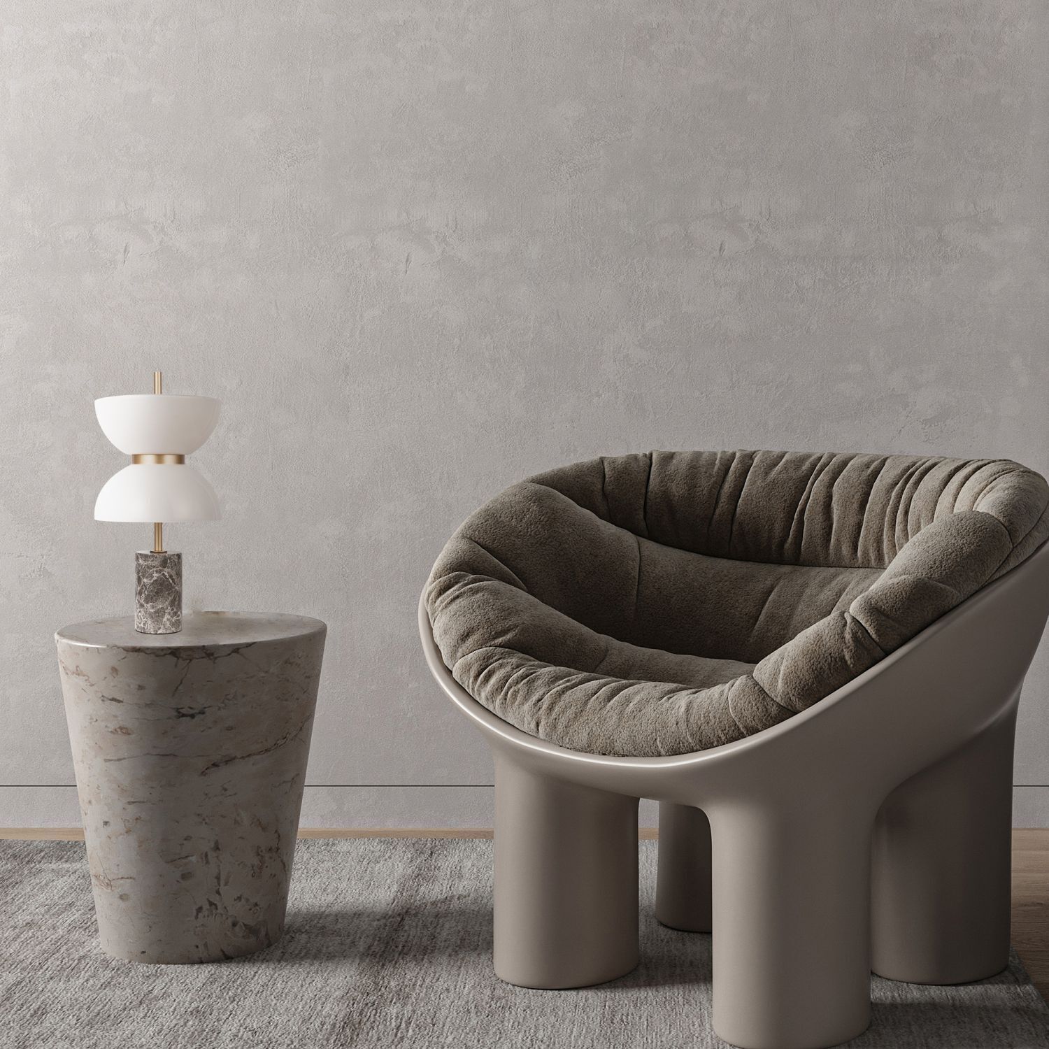 LED Tischlampe Metall Glas 46 cm hoch rund 500 lm MARIA Moebel, Stuhl, Lampe