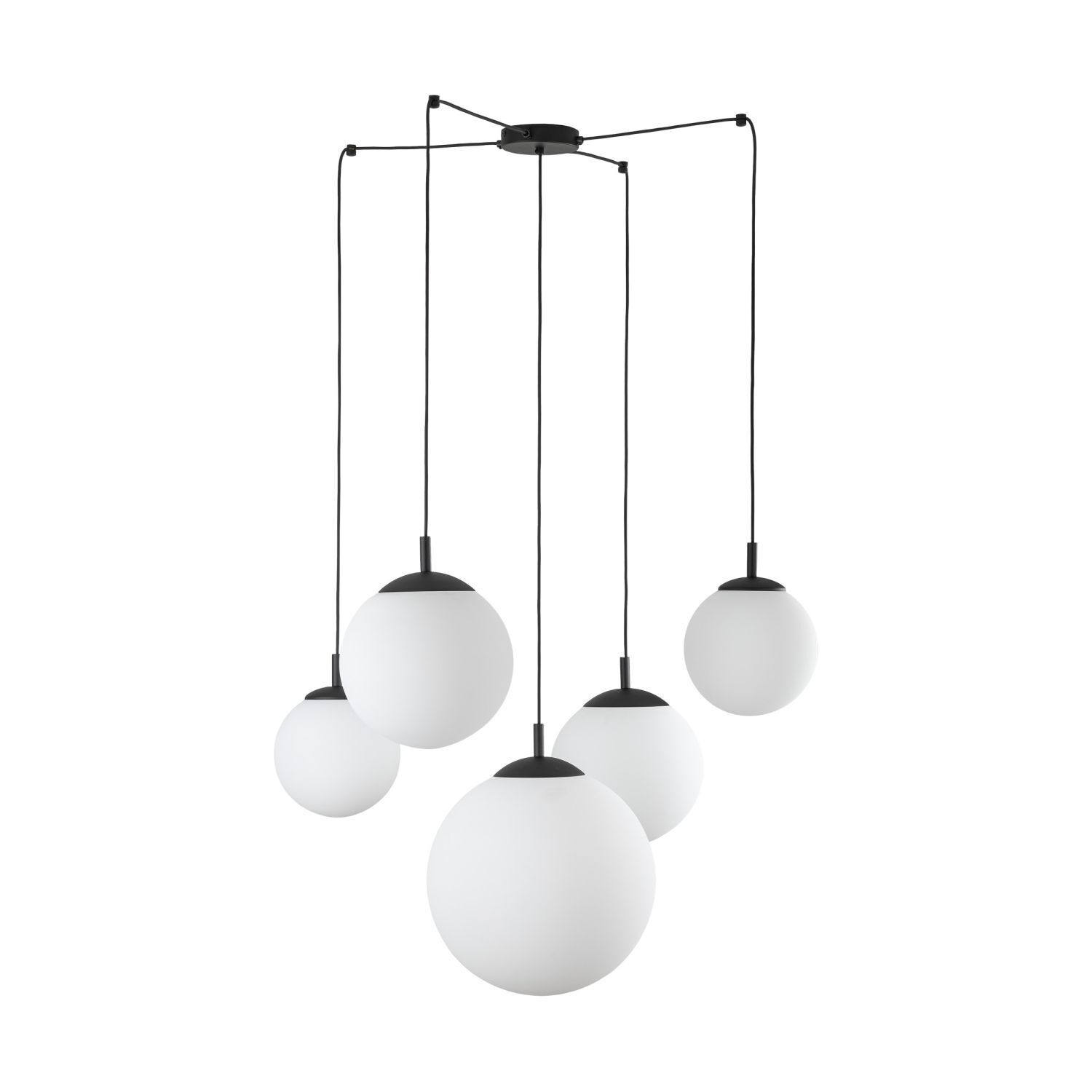 Pendelleuchte verstellbar B: max. 4 m Glas Metall 5x E27