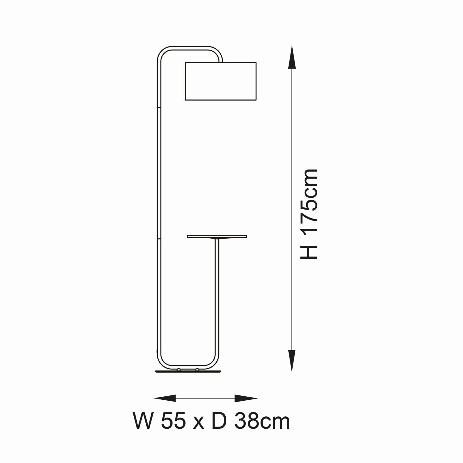 Stehlampe mit Beistelltisch Schwarz 175 cm hoch E27