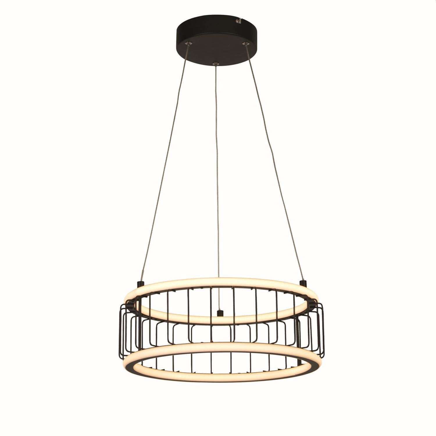 LED Pendelleuchte Ring Ø 38 cm Schwarz Weiß 3000 K 1976 lm