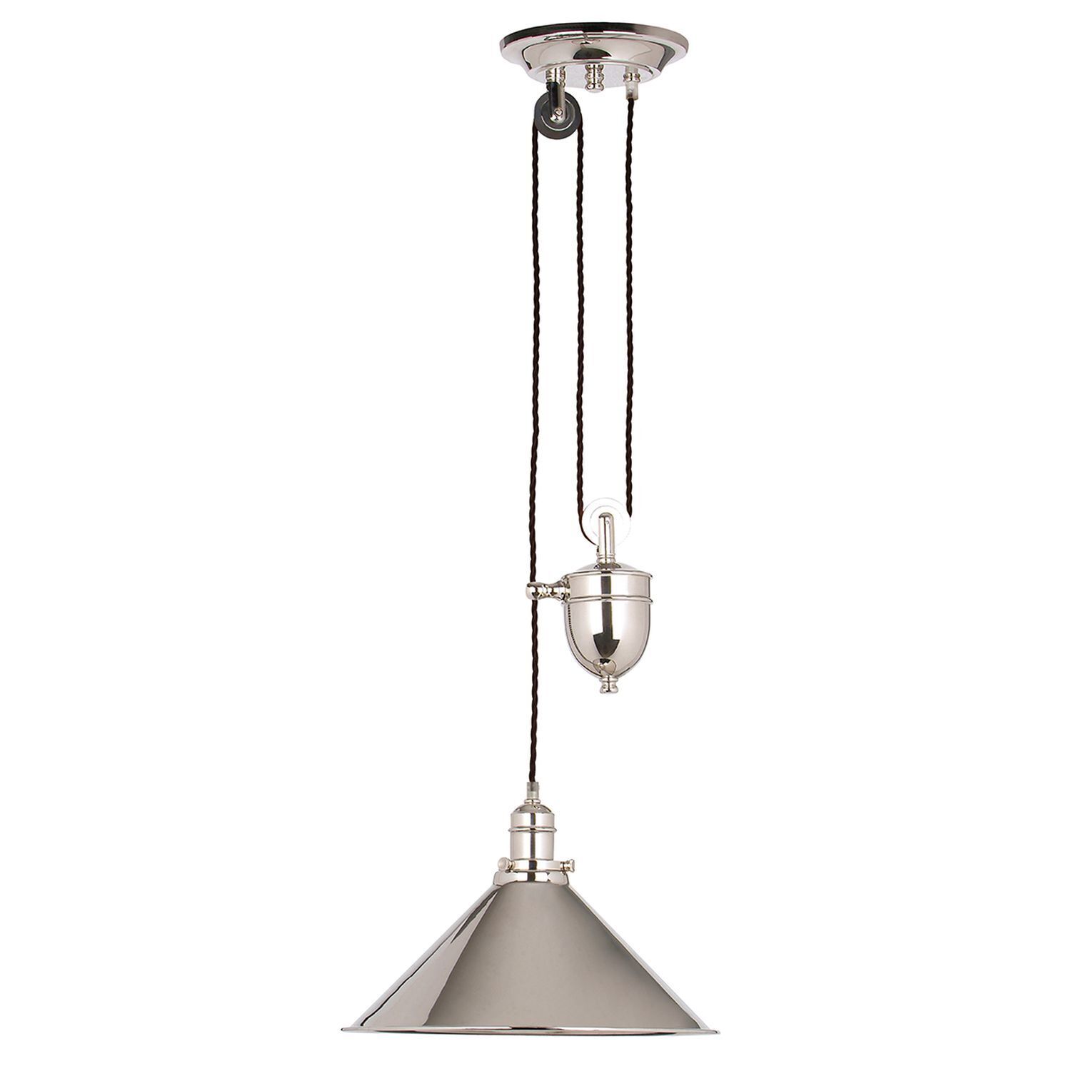 Pendelleuchte verstellbar max. 1,8 m Metall E27 in Nickel matt Leuchter, Lampe, Leuchte, Deckenleuchte