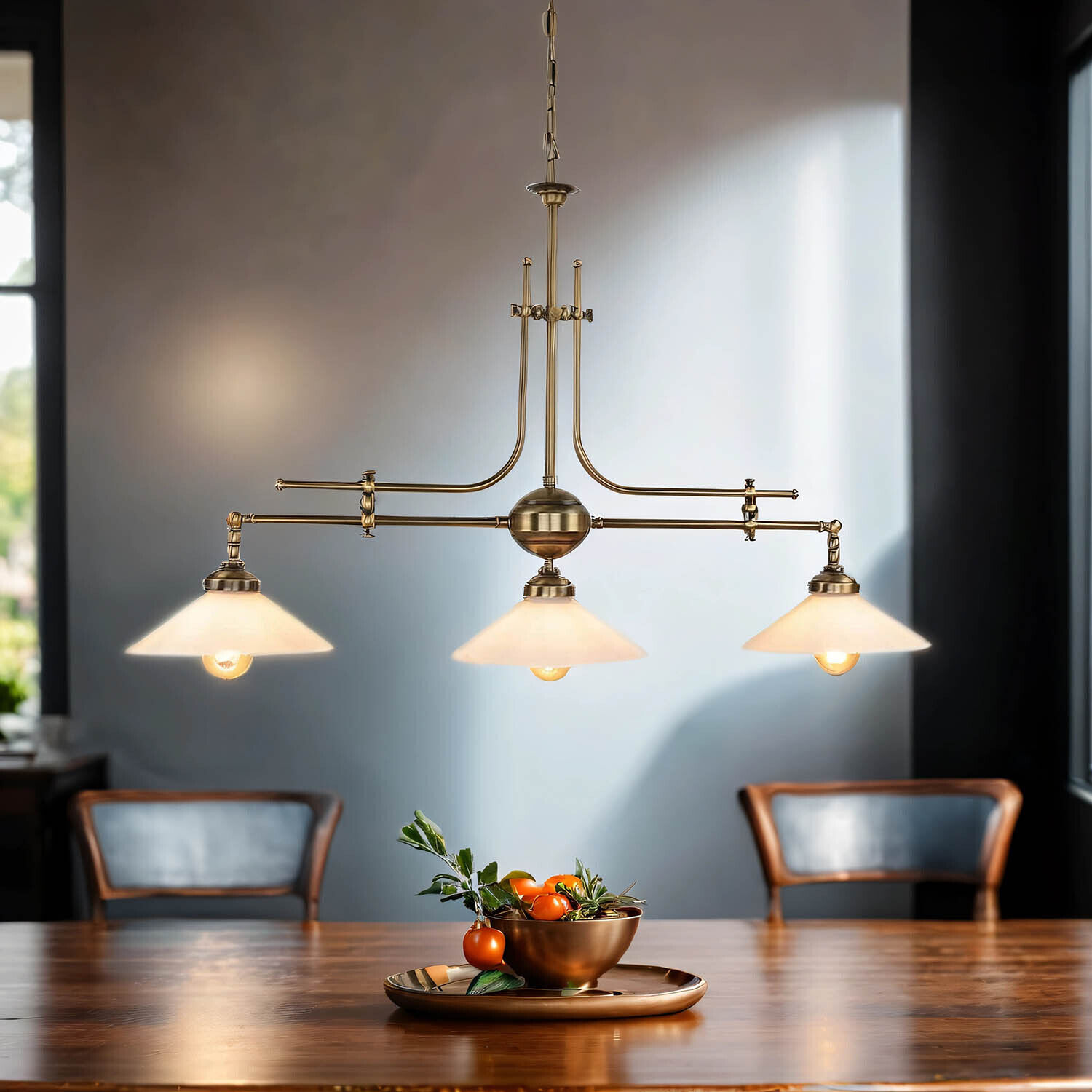 Jugendstil Profi Billardtischlampe E27 Weiß Esszimmer Lampe, Kronleuchter