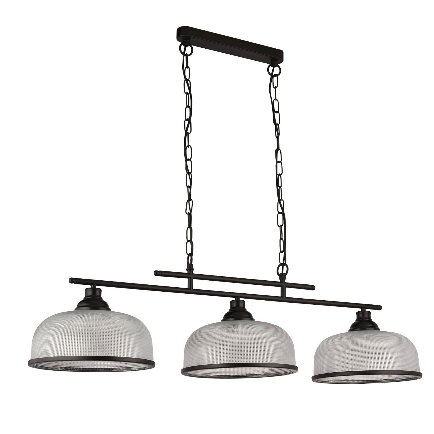 Hängelampe Schwarz Klar B: 99 cm 3-flammig E27 Glas Metall