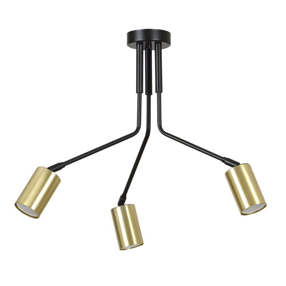 Deckenstrahler 3 flammig GU10 Schwarz Gold Modern