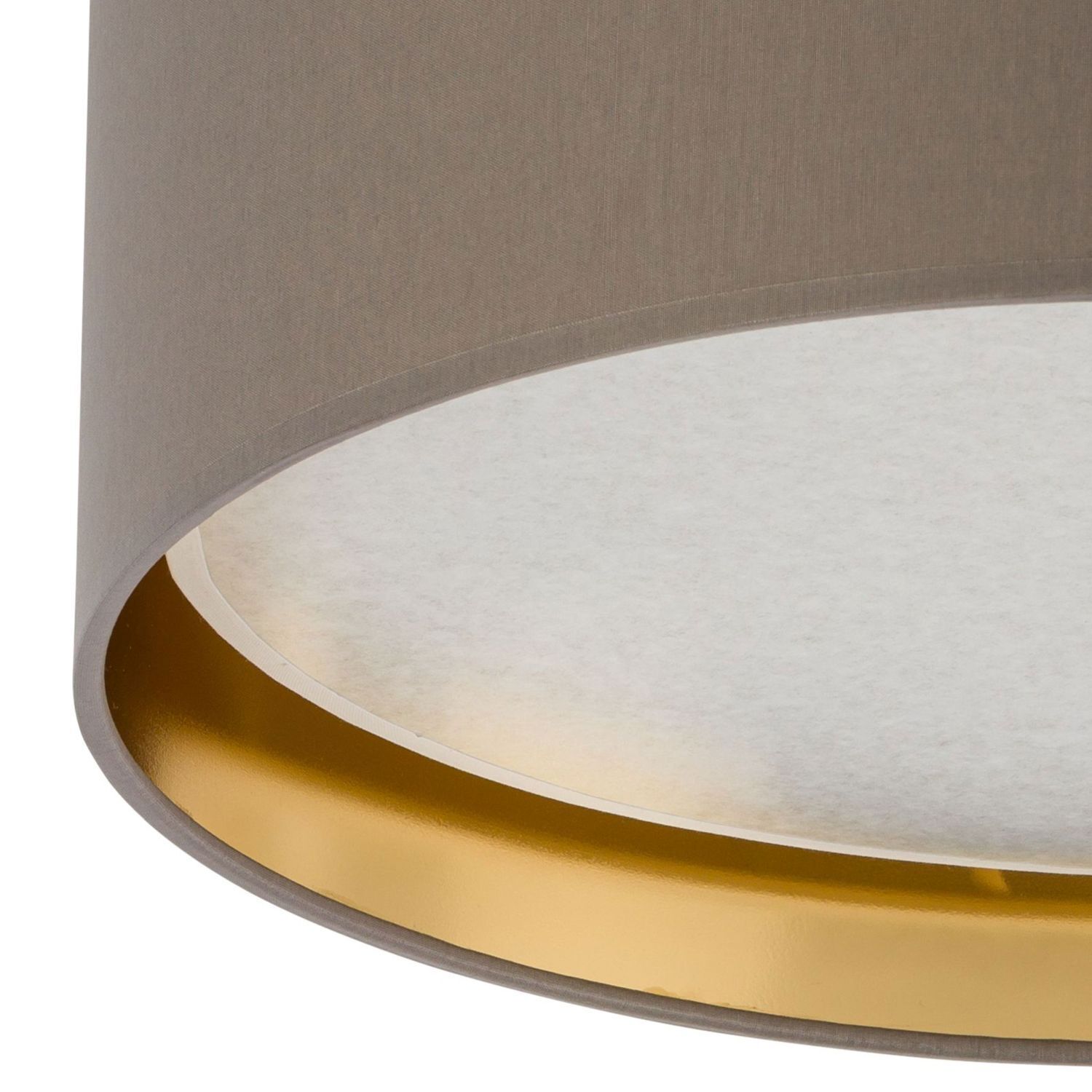 Deckenlampe Stoff rund Ø 45 cm Beige Gold blendarm
